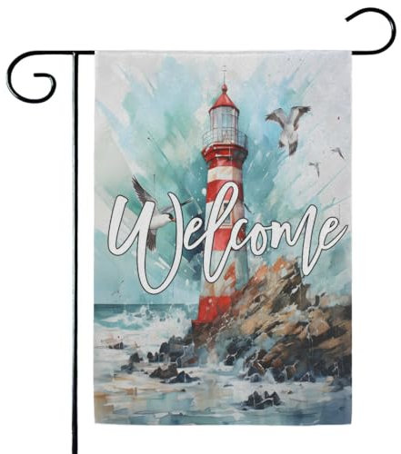 Gartenfahne Meer Leuchtturm Leuchtturm Fahne Premium Banner Personalisierte Deko-Flagge Für Außen Partys Paraden 30X45Cm