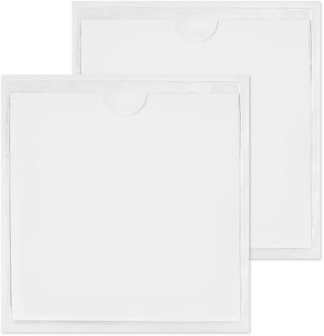 Lotsdonxia Lot de 2 porte-vignettes adhésifs transparents pour pare-brise - Étanche et anti-poussière - En PVC - Pour voiture, camionnette, caravane (10,5 x 10,5 cm)