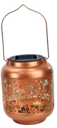 Baoblaze Solarlaterne im Freien, dekorative Lampe, Garten, hängende Solarleuchten, Metall-Solardekoration für Nachtlicht, Terrasse, Halloween, Tür, Kolibri