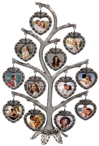 Toaboa RQWXMEE Cadre photo Arbre familial Arbre généalogique en métal Cadre photo Forme d'arbre Affichage plus riche Photos Multi - Arbre d'encadrement Combinaison gratuite Image Arbre Affichage pour