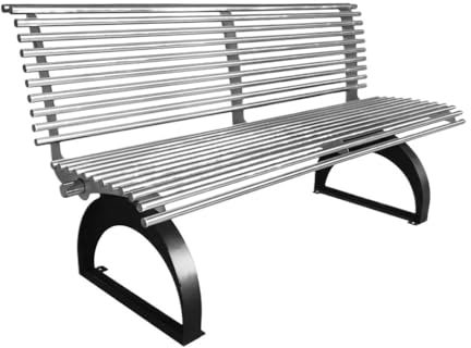 XPSHP25112 Gartenbank Park-Außenbank, Doppelstuhl aus Edelstahl, Lounge-Sitz mit Rückenlehne for Gartenterrasse Außenbank(XL)