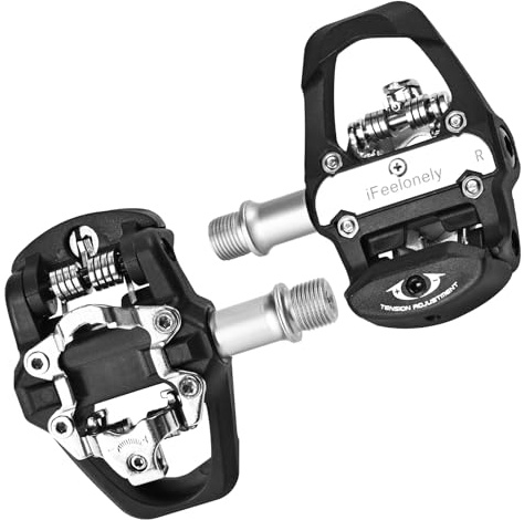 SPD & Look Delta Spin Bike Pedale, Dual Fahrradpedale mit Clips Cleats für Shimano SPD & Peloton, Indoor Outdoor Radfahren Übung