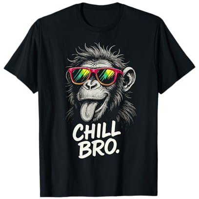 Chill Bro Cooler AFFE mit Sonnenbrille Lustiger Spruch Gamer T-Shirt