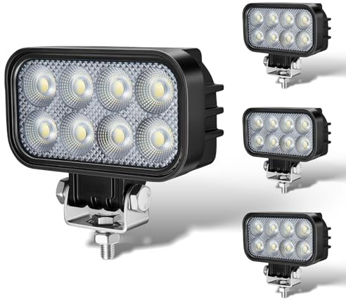 LED Arbeitsscheinwerfer 12V/24V, LED Scheinwerfer Traktor, 4 Stück | 2200LM 25W, IP67 wasserdicht, Rückfahrscheinwerfer LED, 5700K, Zusatzscheinwerfer für Traktor, LKW, Offroad