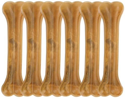 Nobleza Hueso Prensado para Perros de Piel de Vacuno, Sabor a Res, Snack Natural para Fortalecer Dientes, Ideal para Perros Medianos y Grandes, 25 cm (Bolsa 6 uds.)
