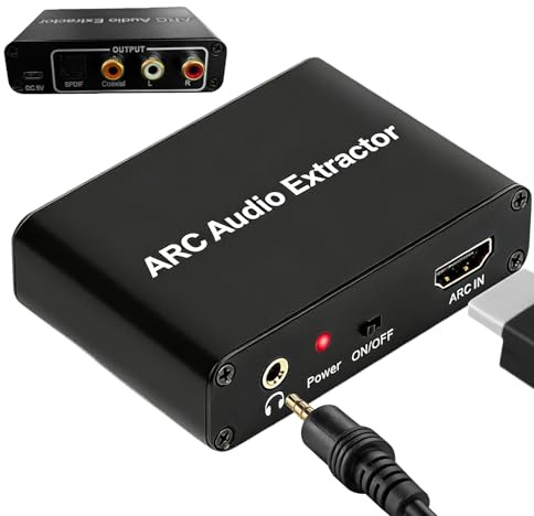 WIYETY 192kHz HDMI ARC Adapter: Aluminiumlegierung HDMI ARC Audio Extractor, Importchip HDMIARC Adapter, 7200-ARC Audio Rückführung, DAC Wandler, für Verstärker Soundbar Sprecher