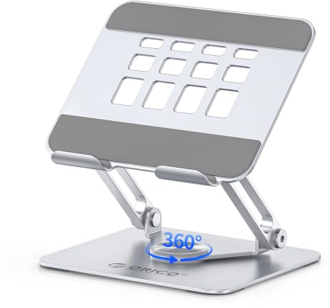ORICO Supporto Tablet a Rotazione 360°, Porta Tablet da Tavolo Regolabile, Supporto per iPad Pieghevole Ventilato, Compatibile con iPad Pro, Air, Mini, Kindle, Samsung, Tablet fino a 13- FB2, Argento