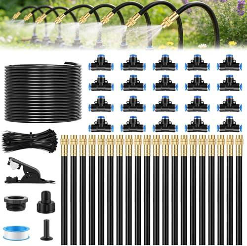 Forever Speed 360° Sistema de Riego Jardín, Kit Riego Por Goteo con Boquillas Ajustables Goteo Para Riego Para Jardines, Invernaderos, Plantas de Balcón, Césped, Paisajismo (20m)