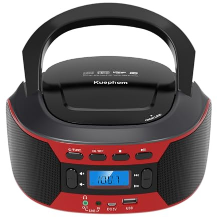 QUXVUIS Genießen Sie Hi Fi Sound mit tragbarem CD Player. USB Flash Laufwerk Unterstützung inklusive. TFS Kartensteckplatz. ABS minimalistisch, Uns