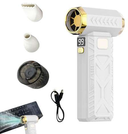 Staubgebläse – 3-stufig Verstellbarer Kabelloser Ventilator, Wiederaufladbare USB-Turbine | Luftgebläse Für Auto, Computer, Detaillierung, Rasen, Terrasse, Maschine, Arbeitsplatz, Schreibt