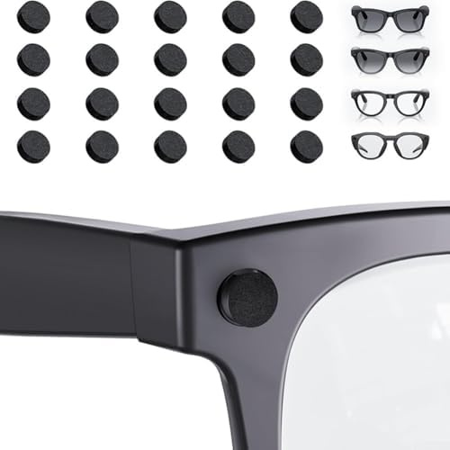 20 Stück LED-Lichtblocker-Abdeckungen für Ray-Ban für Meta-Smart-Brillen, Sichtkamera-Objektivschutz für Wayfarer für Skyler Headliner schwarz, 5 x 2 mm Aufkleber, nahtloses Design, rückstandsfrei