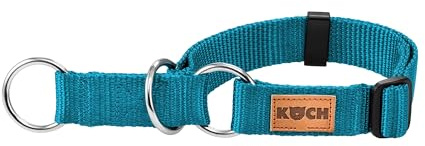 KOCH Zugstopp-Halsband Comfort, Made in Germany, stufenlos verstellbar, für kleine mittlere & große Hunde, Anti Zug, Petrol/M/L - 25mm | 35-55cm