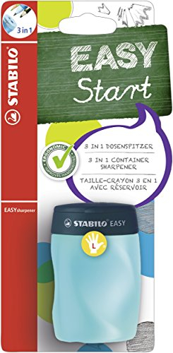 STABILO - Ergonomischer Dosen-Spitzer für Linkshänder - EASYsharpener - 3 in 1 - petrol