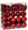 Deuba® Weihnachtskugeln 103tlg Ø 3-8cm Kunststoff matt glänzend Christbaumkugeln Christbaumschmuck Anhänger Weihnachtsbaumkugeln Weihnachtsdeko Rot