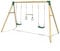 Rebo® Children's Wooden Garden Swing Set - Comet | OutdoorToys | Pressure Treated Timber, Soft Feel Ropes, Trapeze Bar with Rings, Sturdy Construction for Kids