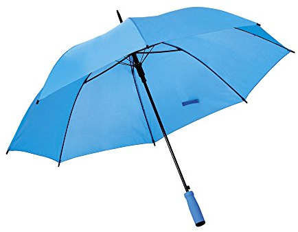 eBuyGB Large Wedding Umbrella Colourful Automatic Brolly Wedding Photographer Parasol Folding Umbrella, Long Umbrella with Stick Handle Rain - Light Blue 41 Inch / 105cm Span 82cm Length