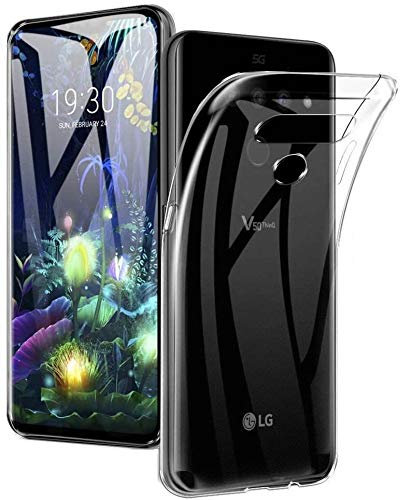REY [Lot de 3] Coque pour LG V50 THINQ, TPU Transparent en Silicone, Ultra Fine 0.33mm