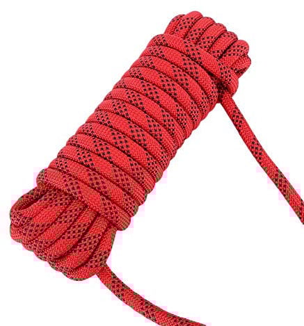 Rock Climbing Rope, 12mm Heavy Duty Home Fire Emergency Escape Rope 10M 20M Safety Parachute Static Indoor Rope for Hiking Caving Camping Rescue Exploration Mountaineering(10M)