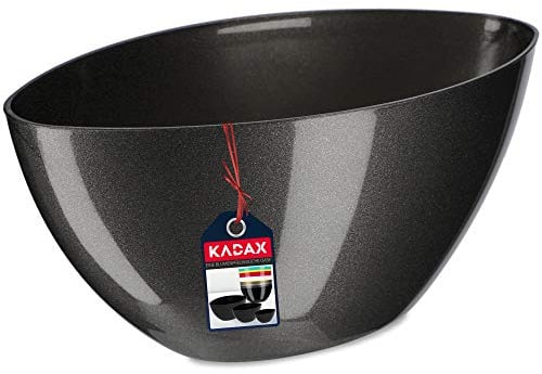 Kadax - Pot de fleurs en plastique - De forme ovale - 30 x 14 cm - Design moderne - Idéal pour la décoration d’intérieur et balcon - Anthracite