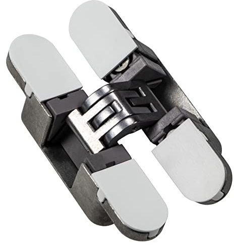 JUVA Tür-Scharniere klappbar Scharnier-band unsichtbar | 1 Stk Einbohrband weiß 180° für Drehtüren | KUBIKINA | Scharniere schwerlast für Möbel-Türen | Schaniere für Holzdicken ab 18 mm | Stahl