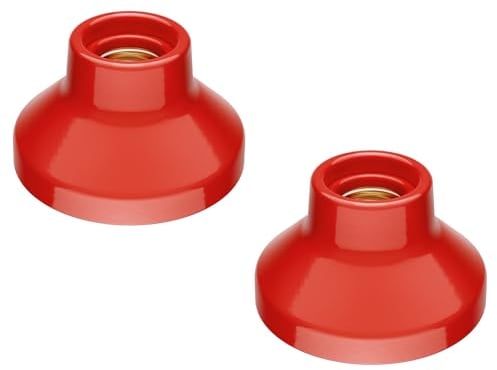 ledscom.de 2 Stück Deckenleuchte/Lampenfassung ELEKTRA, Porzellan, rot glänzend, 1x E27 max. 300W