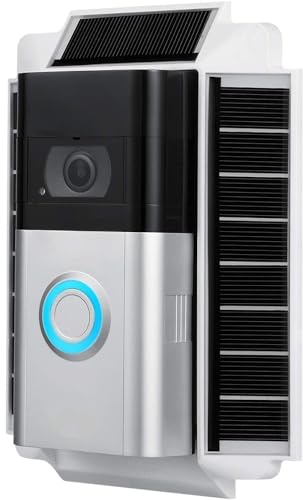 Wasserstein Solar-Ladegerät-Halterung kompatibel mit Video Doorbell 3 und 3 Plus - Versorgen Sie Ihre -Türklingel kontinuierlich mit Strom (5V 0,6W) (weiß)