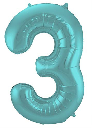 Folat 65963 - Folienballon Zahl 3 ca. 86 cm Grün Pastel