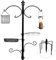 Urban Deco Bird Feeding Station With Feeders - Heavy Duty Pole With Hanging Station for Small Birds - Stand With Bath Tray and Feeder Tray