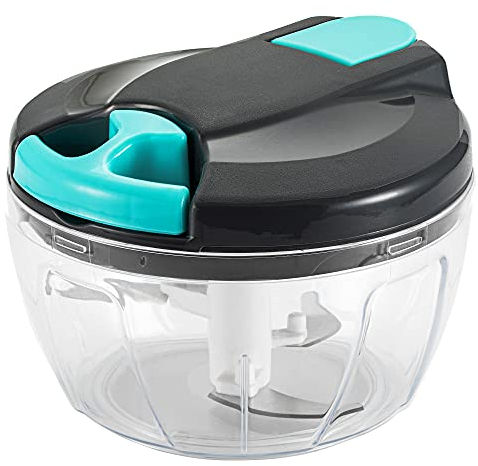 Sifenma Multi-Function Manual Food Processors & Chopper with Cover and Handle, Vegetable Chopper Shredder,Suitable for Onions Gingers Peppers Fruits Mincing,Wonderful for Kitchen(Blue)