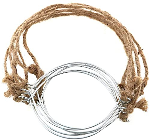 Tiardey 6PCS Mason Jars Hanger Hemp rope handle DIY Solar Lamp Hangers Metal Ring with Burlap Handles for #87