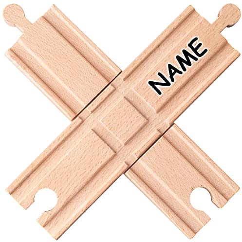 alles-meine.de GmbH Zubehör für - Holzeisenbahn - für Fast ALLE Systeme Verschiedene Artikel frei wählbar Holz - Schienen - Kreuzung - 2 teilig - inkl. Name - für Eisenbahn /..