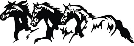 Adesivo 3D per auto, 2 pezzi, riflettente, autoadesivo, cofano motore, impermeabile, fai da te, decorazione per auto, cavallo, #1