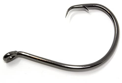 Phoxinus Circle Hooks - Freshwater and salt water fishing hooks - Ideal for Pike Cod Bass Pollock Conger Tope and more - Course and sea fishing tackle (Pack of 50 Hooks, 3/0)
