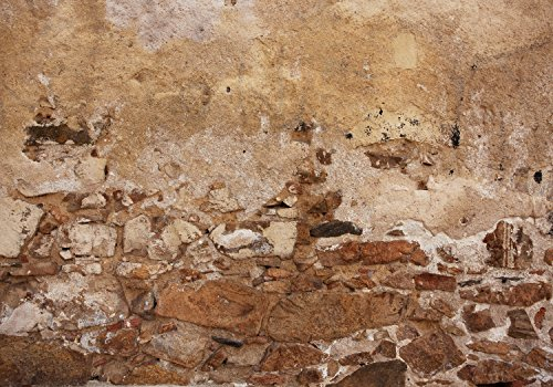 wandmotiv24 Fototapete Alte Mauer, aus Stein und Stuck, 200 x 140cm - selbstklebende Strukturtapete, Wanddeko, Wandbild, Wandtapete, Vintage, Grunge, Wand M1051