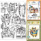 GLOBLELAND Klarer Stempel Zum Geburtstag Katzen Tier Sofa Katze Geburtstagstorte Silikon Klare Stempel Geschenkbox-Siegel Für DIY Scrapbooking Tagebücher Dekorative Karten Herstellung von Fotoalben