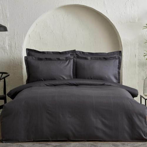 KARACA Home Uniq 100% Baumwolle Satin Einzel Bettbezug Set, Anthrazit
