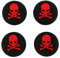 Lot de 4 capuchons en silicone pour boutons PS4 - Tête de mort rouge