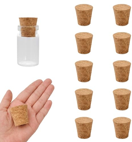 INCREWAY Lot de 10 bouchons coniques en liège pour bouteille de vin en verre, 35 x 26 x 35 mm