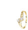 forme di Lucchetta - Damenring mit Saphir aus Gelbgold 585 | Goldring 14 Karat mit Stein Größen 50-60 | Handgefertigt in Italien, 14k, 60 (19.2)