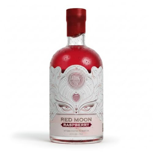 Ancients Gin Red Moon Raspberry Pink Gin | Hand-Crafted Small Batch British Spirit Infused with Real Raspberries | 5x Distilled, 70cl | Premium Gift for Spirit Lovers
