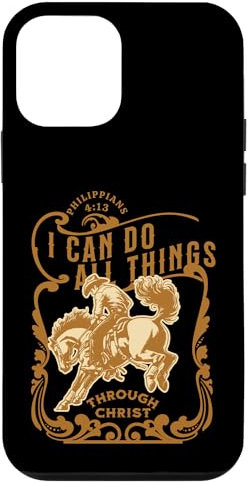 iPhone 12 mini Cowboy Western Gear Scripture Philippians 4 Jesus Christian Case