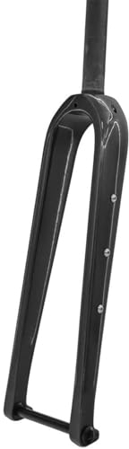 Carbon Road Bike Rigid Fork 700C Gravel Fork Thru Axle 12x100mm Disc Brake Bike Fork 1-1/8 Straight/Tapered Tube Front Fork With Water Bottle Holder Hole, Ultralight Gloss Black