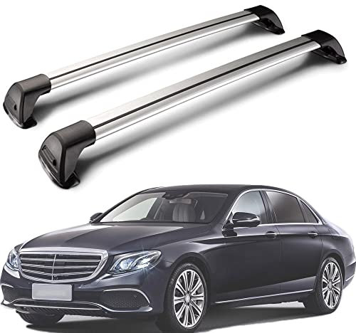 WRUHUA DachträGer RelingträGer für E-Class W212 C207 2009-2016, Dachgepäckträger Alu Dachquerträger Stange Dachgepäckablage AbschließBar