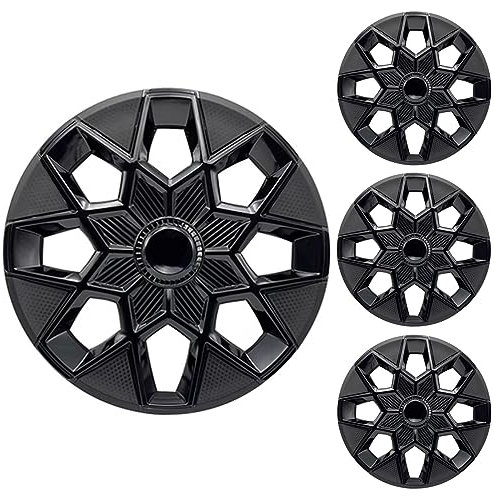 CHAOUYYZ Tapacubos de 12 Tapacubos de Rueda Tapacubos Protectores Accesorios para Coche, Blanco Y Negro/Black