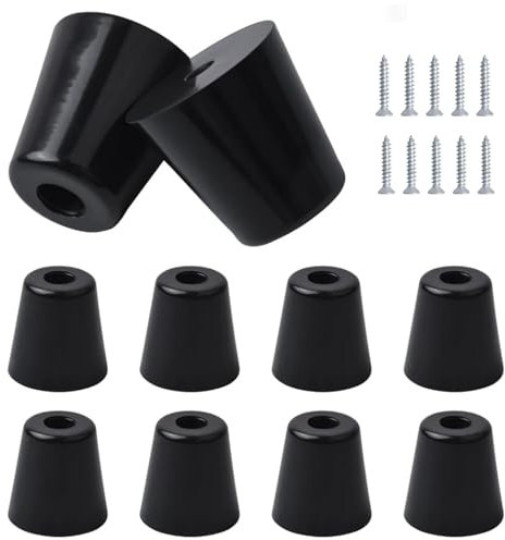 10PCS Rubber Feet, Round Cutting Board Rubber Feet, Non Slip Chopping Board Legs with Screws, Bumper Furniture Table Amplifier Speaker Cabinet Floor Protector Desk Printer Leg Pads D24*19*H31mm