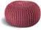ELYFLAIR® handgefertigter Strickhocker Ø 55cm o. Ø 45cm I Sitzpouf Sitzpuff Bodenkissen Sessel Kissen Sitzhocker Sitzsack - mit eleganter Grobstrick-Optik - Dekoration Interieur (Rosa, Ø 55cm)
