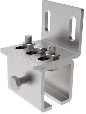 Sellon24® Composants de portail en acier - Pour porte coulissante, porte de grange, garage, porte suspendue - Rail de sol - Roulettes de guidage - 33 x 34 cm (2ème support mural latéral H/47B-33x34)