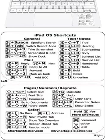 Tastenkombinationen: Schnellreferenz-Anleitung für Word/Aufkleber ohne Schmutz, Tastaturkürzel-Aufkleber für PC, Laptop, kompatibel mit Air/Pro, 33-40,6 cm (13-16 Zoll)