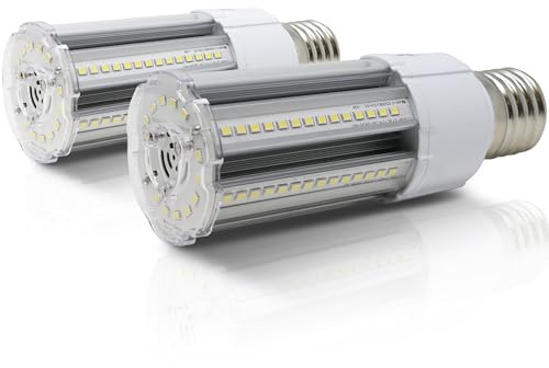 Bright Source LED Corn Light Bulb, E40, 30W, 3900lm, 360° Beam Angle, 6000K Daylight White, Replaces Metal Halide/Son/HID/HPS for Large Spaces/Street/Parking/Garage/Warehouse & Factory, 2 Pack