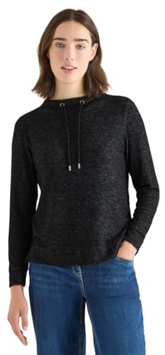Cecil Women's 3228460 Cosy Melange Long Sleeve Shirt, Black Mix, S